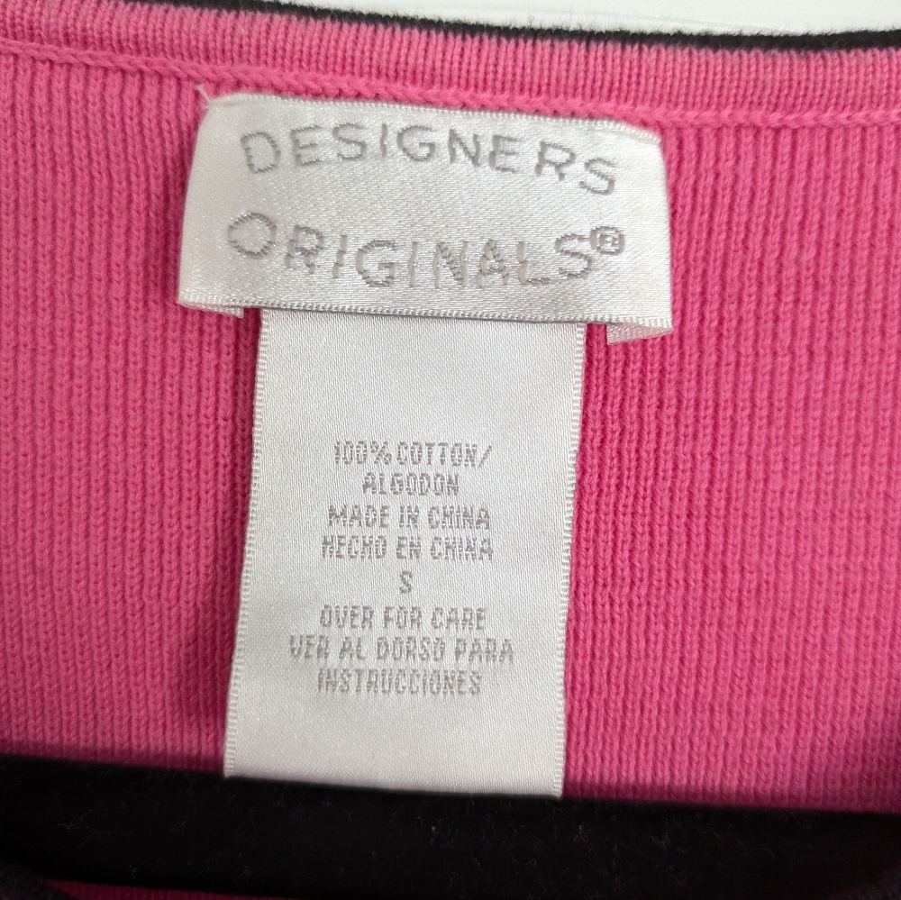 Vintage Designers‎ Originals Pink With Black Embroidered Floral Sweater - Picture 2 of 6